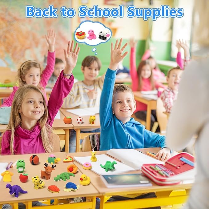 150 Pack Animal Erasers for Kids Bulk Pull Apart 3D Puzzle Erasers Treasure Box - Image 8