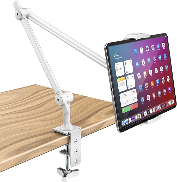 AboveTEK Tablet Stand Holder for Desk & Bed, Aluminum iPad Holder Arm by AboveTEK