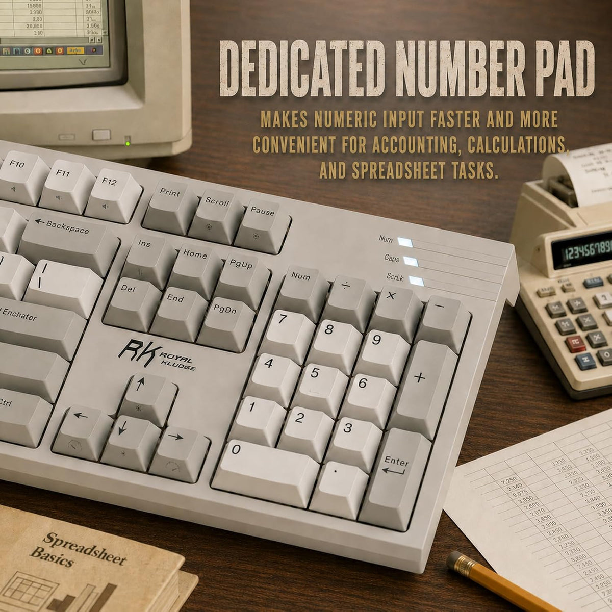 RK ROYAL KLUDGE R104 Wired Mechanical Keyboard Full Size, Gasket Mount