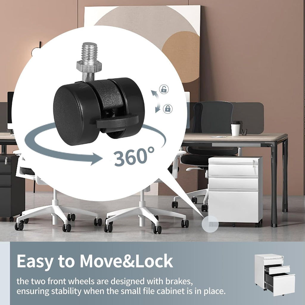 approgreent mobile file cabinet for home office, lockable on a desk or shelf