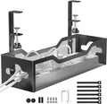 Under Desk Cable Management Tray No Drill, Metal Mesh Cable Management Under by Litwaro