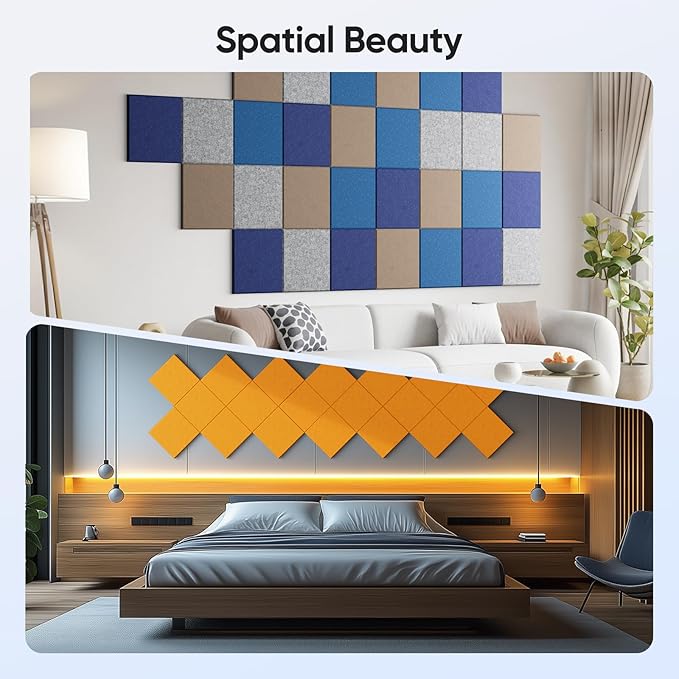 UNECHO 12 Pack 12" X 12" X 0.4" Acoustic Panels - Image 5
