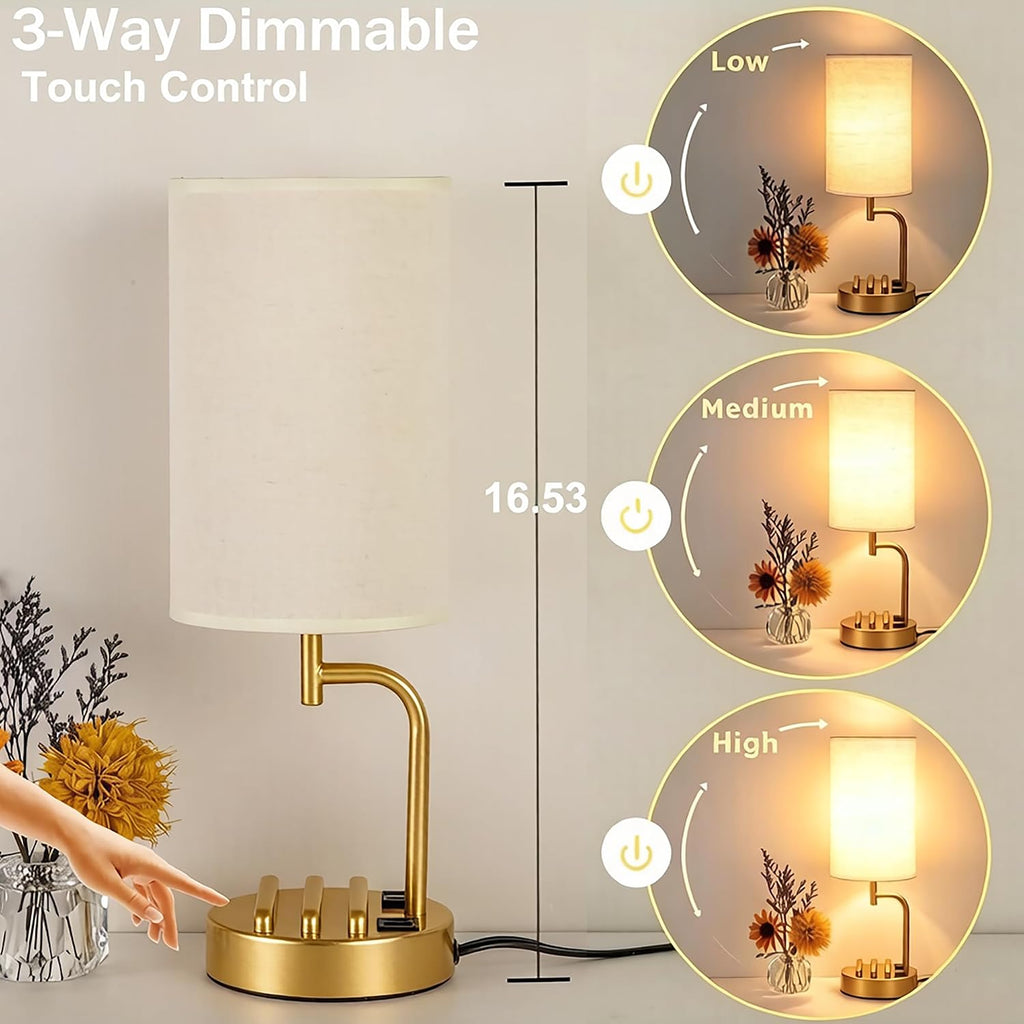 dreamholder touch control usb table lamp with usb shown in use