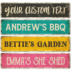 Custom Rustic Sign, Personalized Decor Street and Gift, 4x18 Inches, Fade by SigoSigns
