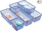WOWBOX 6 Pack Clear Drawer Organizer Set, Acrylic Drawer Storage Trays by WOWBOX