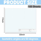 2 Pack 50 Sheets 22" x 17" Isometric Graph Paper Pad Landscape - Image 2