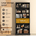 TVU 6-Tier Wooden Bookshelf, 77.2" Tall Farmhouse Style Open Bookcase, 31.5" W - Image 4