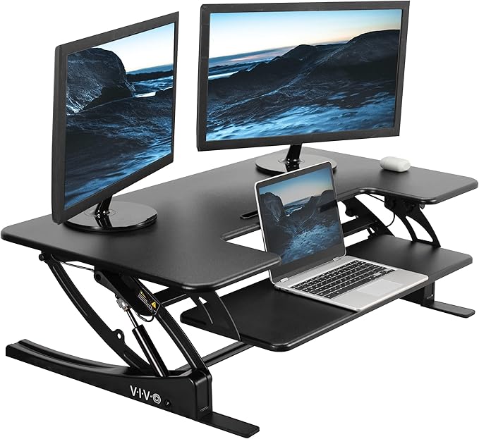 VIVO 42 inch Height Adjustable Stand Up Desk Converter, V Series, Quick Sit to by VIVO