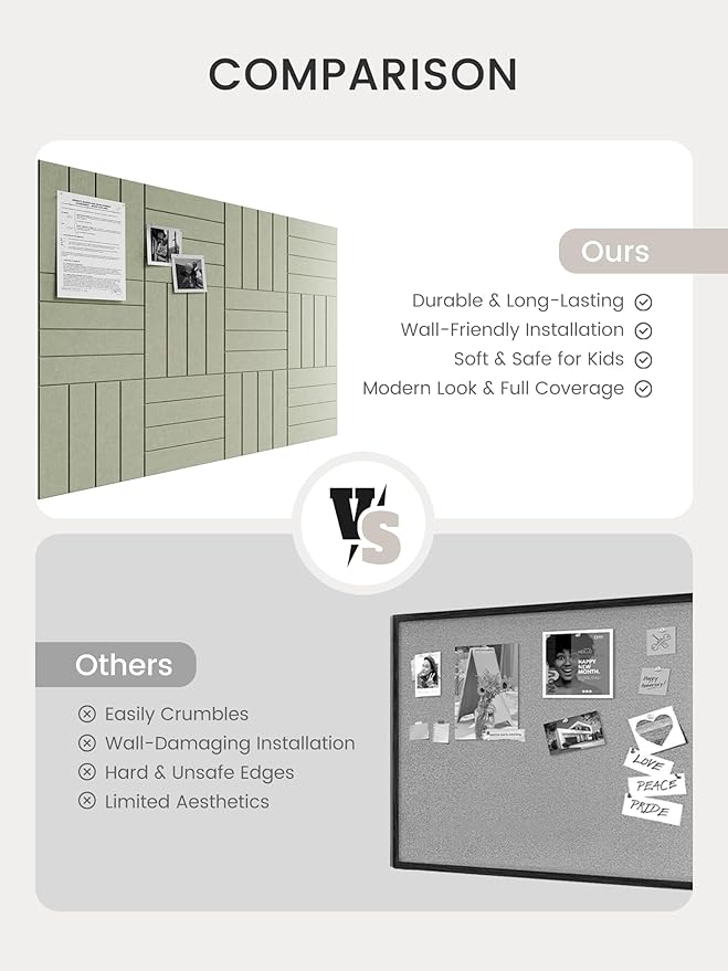 Bumusty Large Cork Board Alternative-47 x35 Felt Bulletin Board Tiles, - Image 7