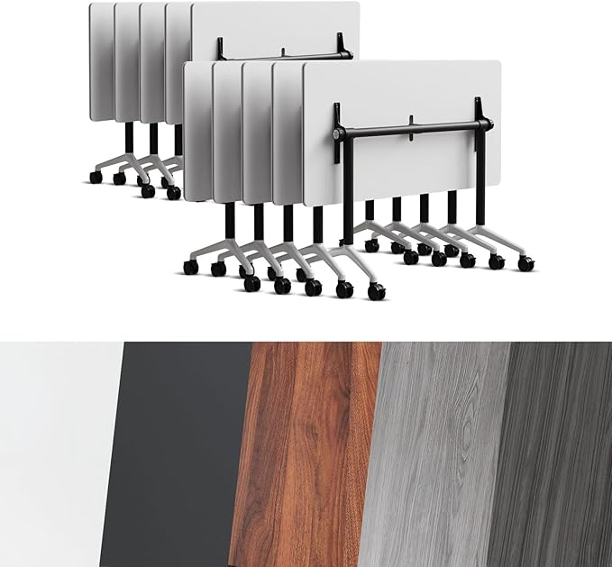 Goakwwuz Conference Room Table, Folding Conference Tables, Thicken Grey Tabletop by Goakwwuz
