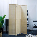 Furnnylane 3 Panel Room Divider and Folding Panel Screen, Bamboo Panel Divider - Image 5