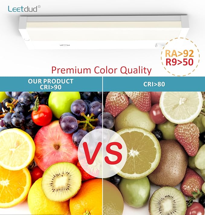 Leetdud LED Under Cabinet Lighting Hardwired or Plug in, 12 Inch 6W, Dimmable 5 - Image 8
