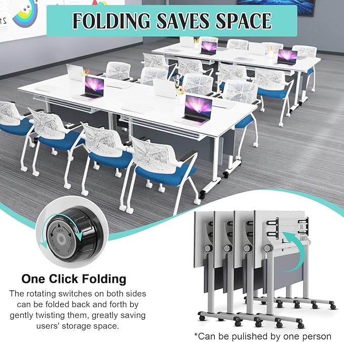 Conference Table, 55.1''Folding Conference Room Table - Image 3