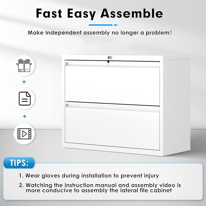 Pataku Lateral File Cabinet, 2 Drawer File Cabinet - Image 9