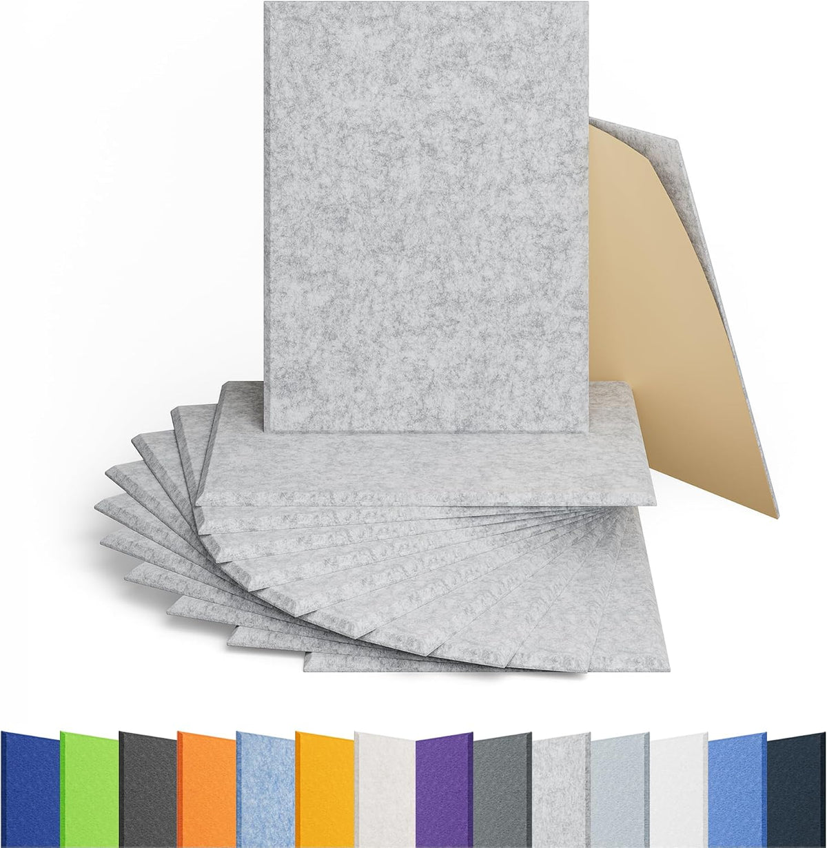 Amantech 12 Pack Acoustic Panels Self Adhesive Sound Proof Foam, High Density