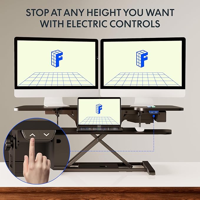FLEXISPOT 42 inch Electric Motor Desk Converter, Height Adjustable Motorized - Image 5
