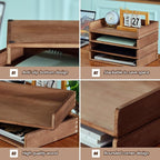 Yeaqee 4 Pcs Stackable Paper Organizer Tray Wood Desk Organizer Letter Tray - Image 4