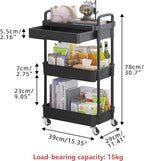 Calmootey 3-Tier Rolling Utility Cart - Image 5