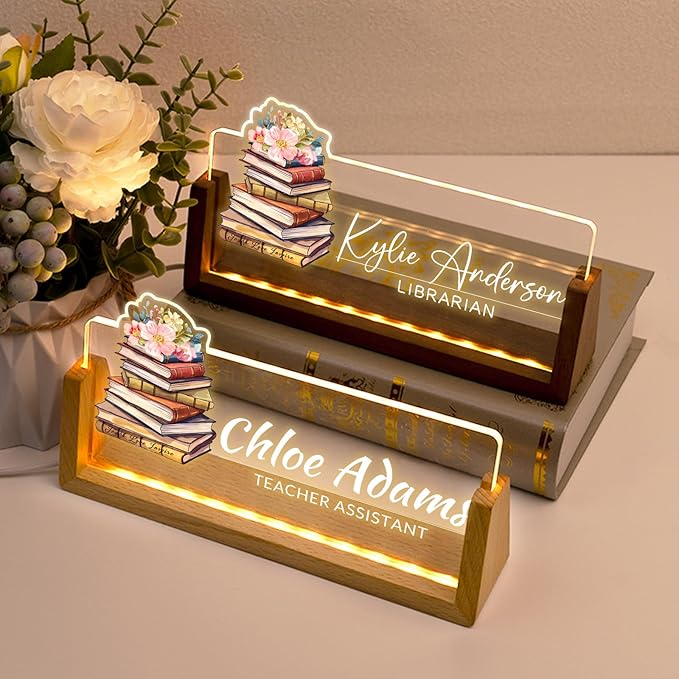 Desk Name Plate Personalized, Custom Office Light Up Name Plate - Image 2