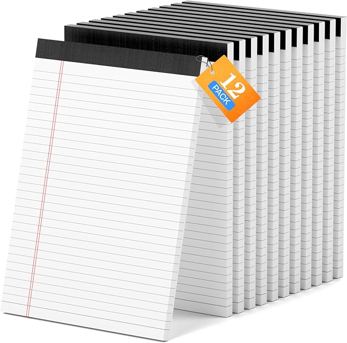 AILZFEI 12 Pack of Legal Pads 8.5 x 11 Wide Ruled Writing Pads 8.5" x 11.75" by Unknown