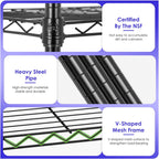 fdw | 6-tier wire shelf with wheels | on a desk or shelf