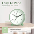 Analog Alarm Clock, 4 inch Super Silent Non Ticking Small Clock - Image 3