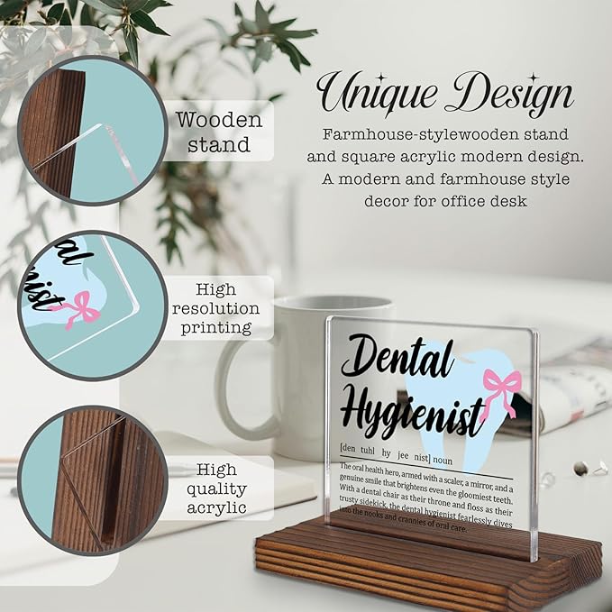 Dental Hygienist Gift Desk Decor Sign, Appreciation Plaque - Image 3