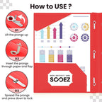 Sooez Plastic Folders with Pockets and Prongs, Pocket Folders with Prongs | 6 Pack Heavy Duty 3 Prong 2-Pocket Folders for Document, Colored File Folder Back to School Supplies for Kids