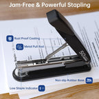 Metal Stapler Heavy Duty - 50 Sheet Capacity with 2000 Pieces 1/4", 5/16" Staples and Staple Remover, No Jam, Non-Slip, Stapler Heavy Duty for Desk, Classroom and Office, Black