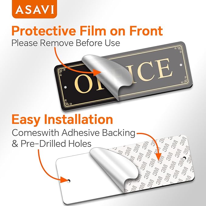 ASAVI “OFFICE” Acrylic Door Sign – Waterproof & Fade-Resistant Office Label - Image 4