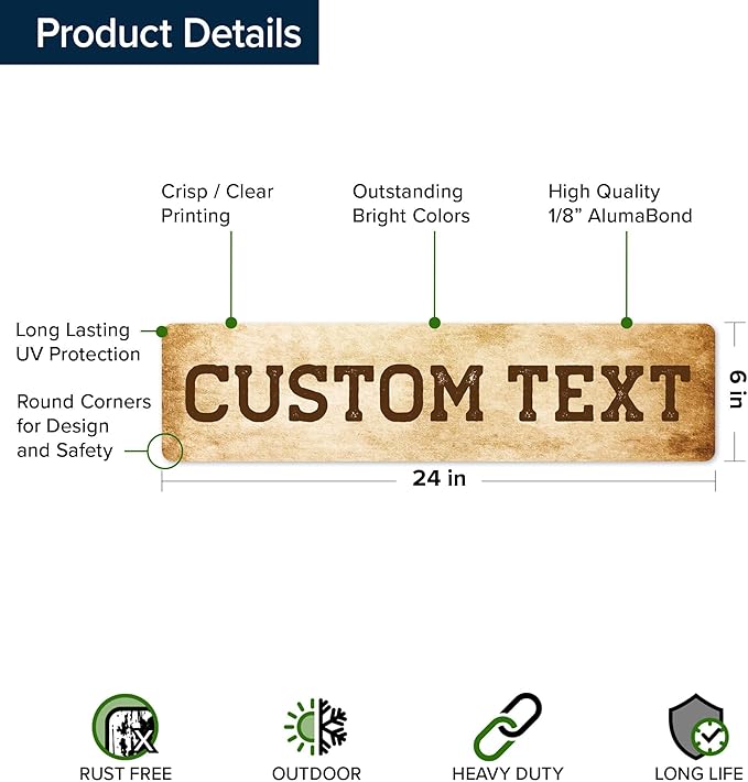Custom Sign, Custom Street Sign, 11 Font Colors, 13 Font Styles, 4 Hole Options - Image 6