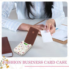 Outus 2 Pieces Business Card Holder, PU Leather Business Card Case Pocket Wallet - Image 4