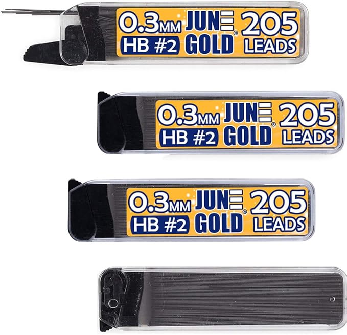 June Gold 820 Pieces, 0.3 mm HB #2 Lead Refills, 205 Pieces Per Dispenser by JuneGold