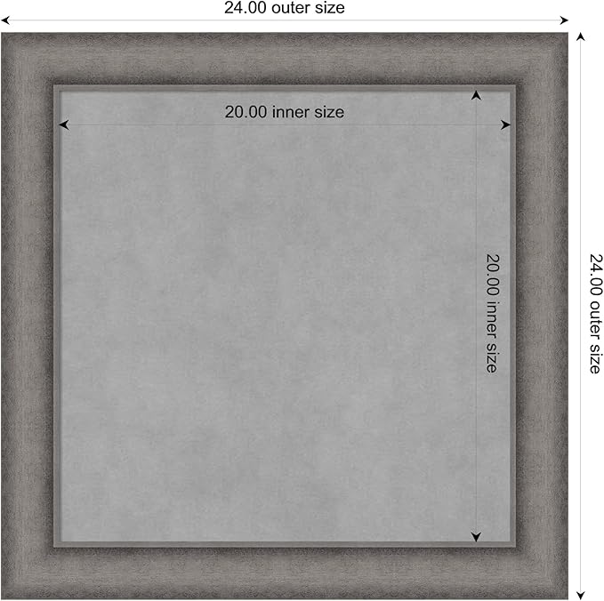 Amanti Art Grey Framed Magnetic Board 24x24 Medium Vision Board - Image 3