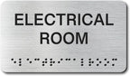 ELECTRICAL ROOM Signs with Raised Text & Grade 2 Braille, Brushed by EliteSign
