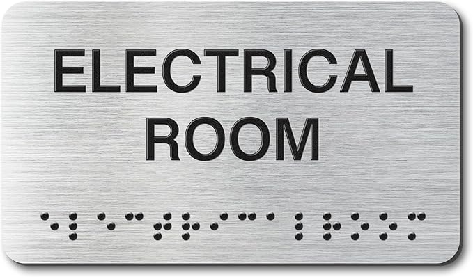 ELECTRICAL ROOM Signs with Raised Text & Grade 2 Braille, Brushed by EliteSign