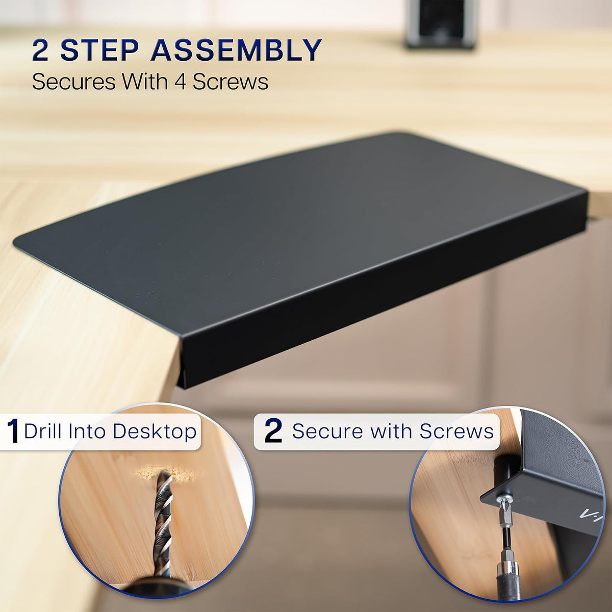 VIVO Black 17 in Corner Desk Connector Platform, DESK-AC07S