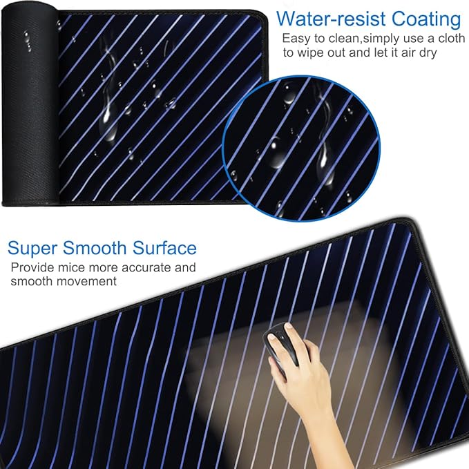 Gaming Mouse Pad, 31.5x15.7 inch Large Extended Computer Keyboard Mouse Mat - Image 3