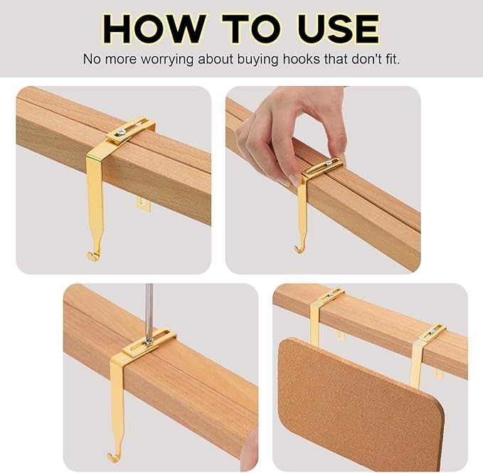 Amylove 4 Pcs Adjustable Cubicle Hanger Universal Partition Metal Cubicle Hooks - Image 6