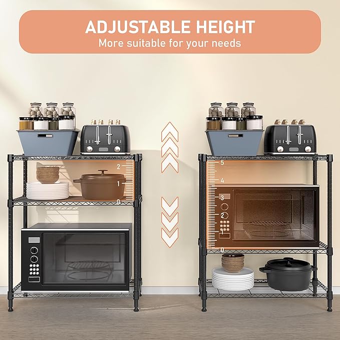 M MZG 750 lbs 3 Tier Storage Rack Metal Wire Shelving Unit, Storage Standing - Image 7