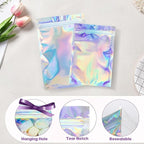 100Pcs Holographic Packaging Bags, 3.5x4.7 inch Resealable Foil Pouch Mylar - Image 6