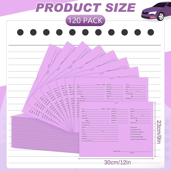 120 Pcs 9 x 12 In Vehicle Dealer Jackets - Image 2
