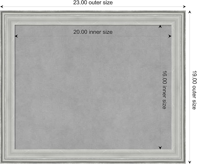 Amanti Art Silver Framed Magnetic Board 19x23 Small Vision Board - Image 3