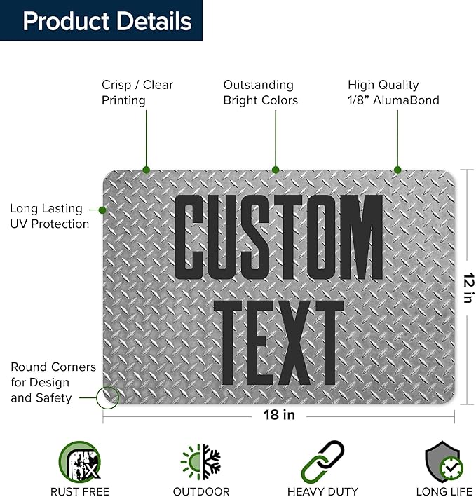 Custom Sign, Custom Street Sign, 11 Font Colors, 13 Font Styles, 4 Hole Options - Image 6