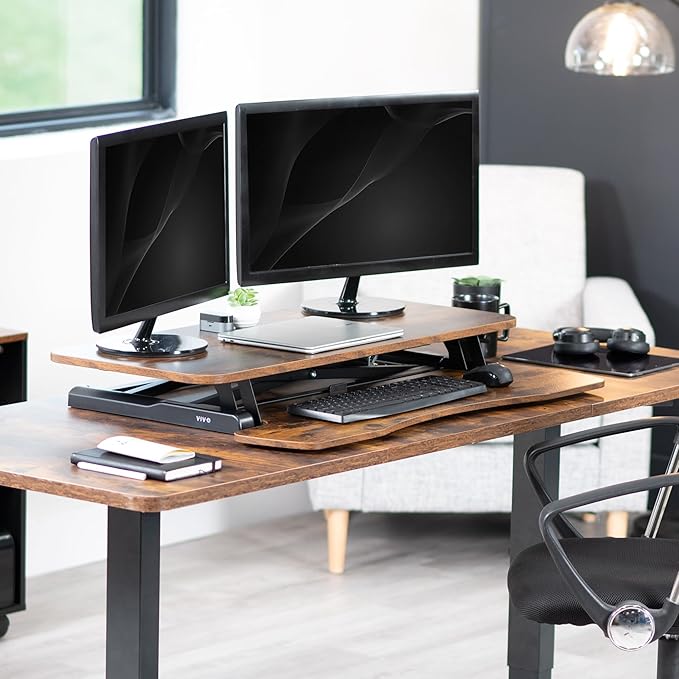 VIVO 36 inch Desk Converter, K Series, Height Adjustable Sit to Stand Riser - Image 8