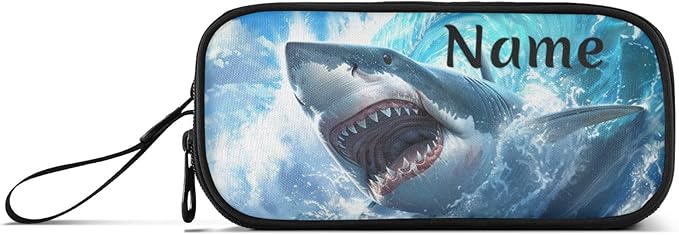 BOENLE Custom Shark Blue Ocean Wave Pencil Case Box Boys Girls Personalized - Image 8