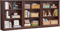 RWYHG 43" Walnut Tall Bookshelf Set of 3, 3-Tier Thick Wooden Book Shelf by RWYHG