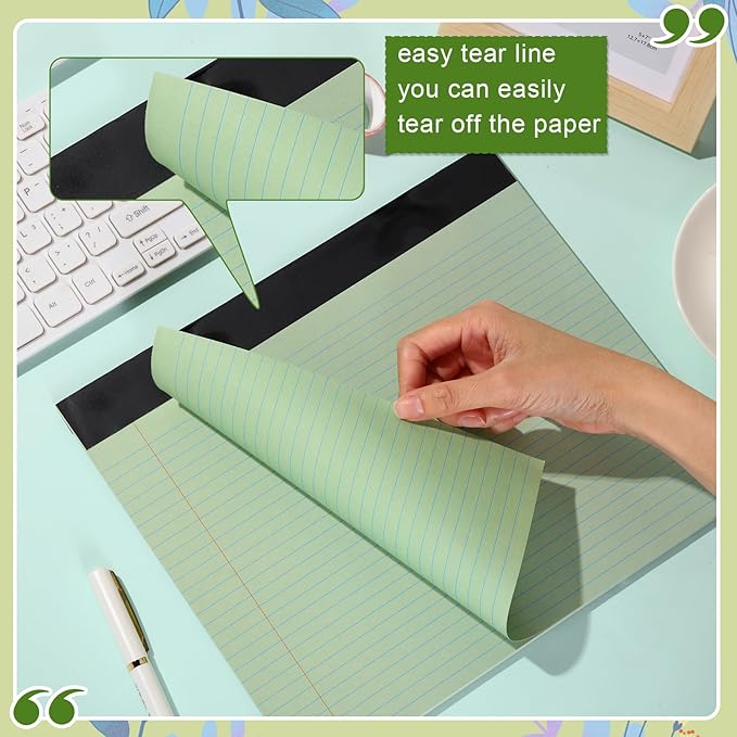 Lincia 6 Pcs 11" x 9.5" Legal Pads College Ruled Notepad Landscape Notebook - Image 4