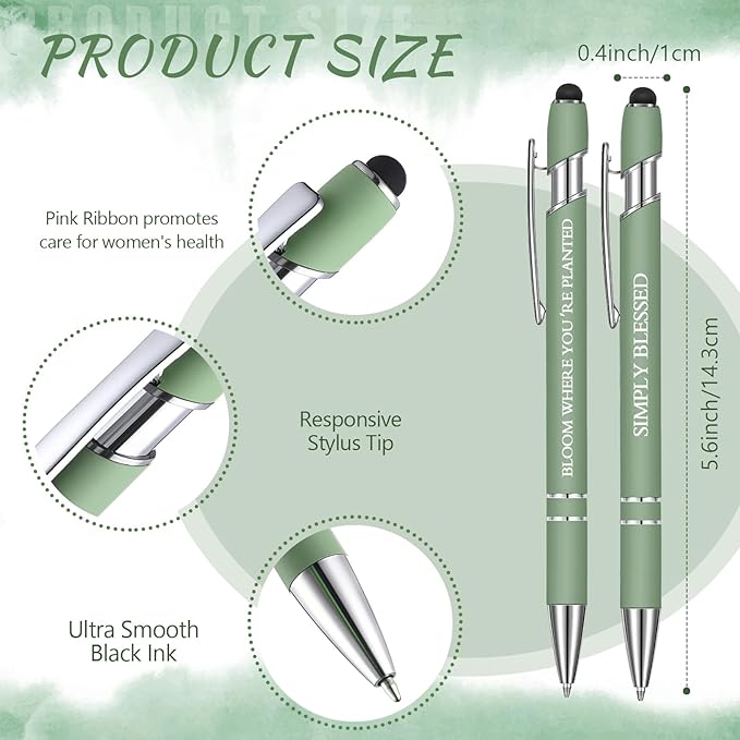 Zonon 12 Pcs Inspirational Pens Bulk Funny Ballpoint Pen - Image 3