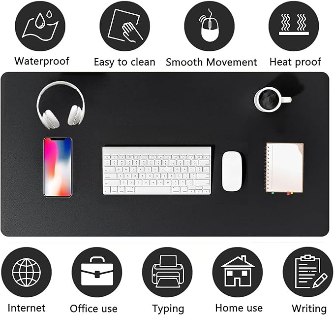PU Leather Desk Pad Protector Gaming Mouse Pad Non Slip Desk Mat - Image 5